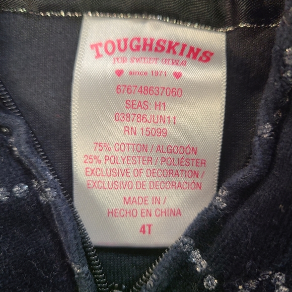 Girls black and sparkly zip up sweatshirt - Picture 4 of 4